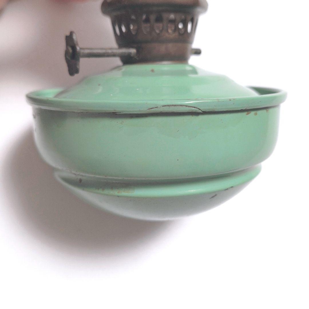 アンティーク ティン オイルランプ ケリーランプ イギリス ミントグリーン